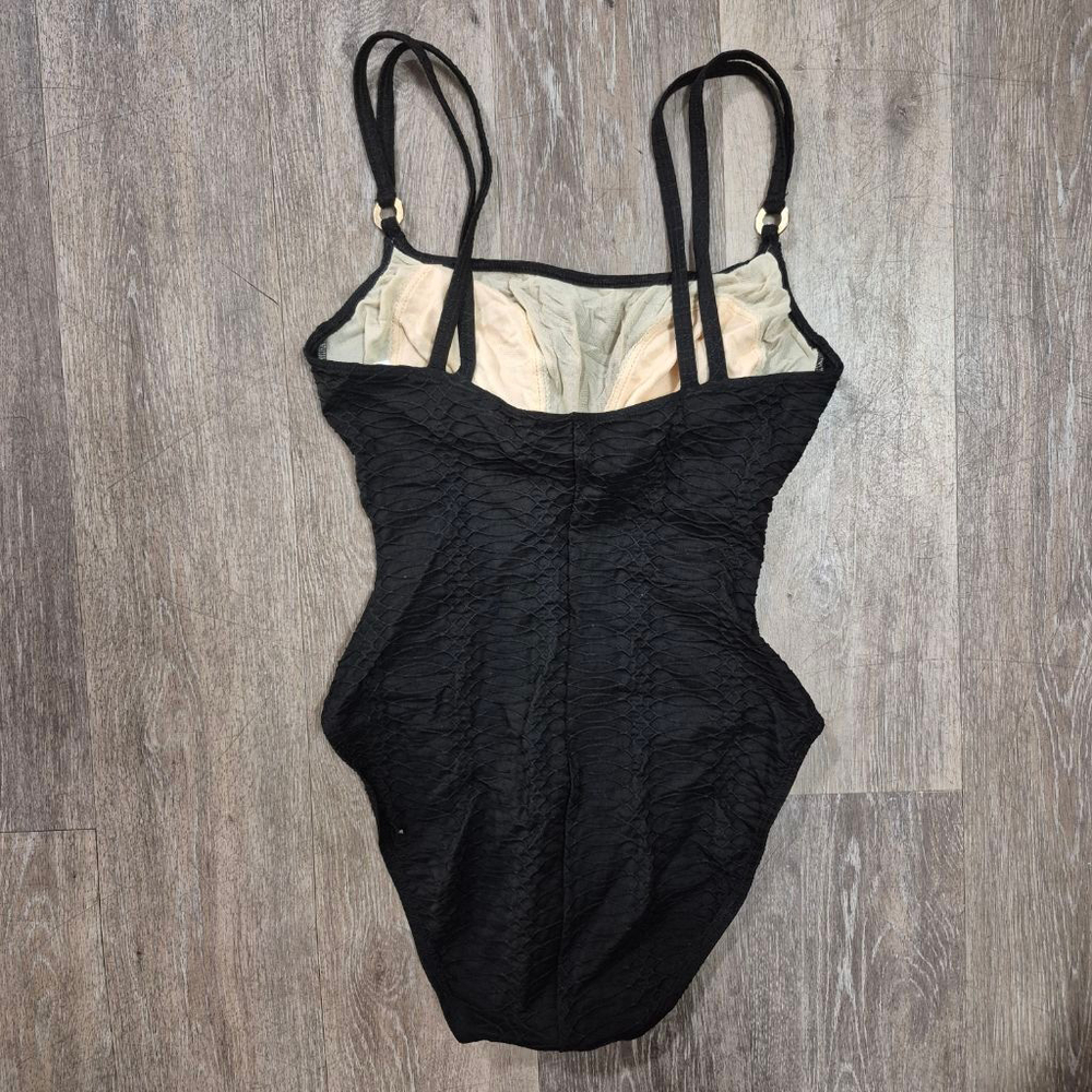 Women's La Blanca Black Textured‎ One Piece Swimsuit Size 10 - Picture 2 of 6